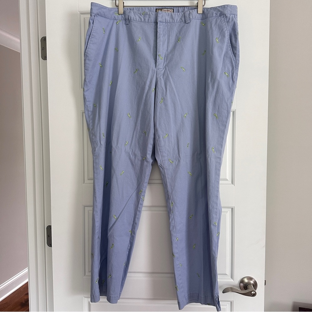 Caribbean Joe Women blue pants with sea horses
